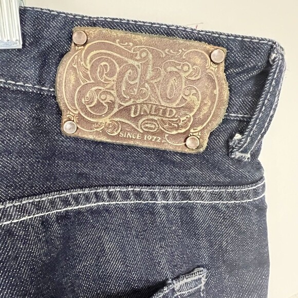 Ecko Unltd Mens Size 42 Denim Relaxed Fit Baggy Jean Shorts 90s Y2K Vintage - Picture 3 of 5